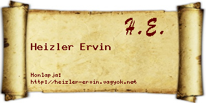 Heizler Ervin névjegykártya