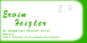 ervin heizler business card